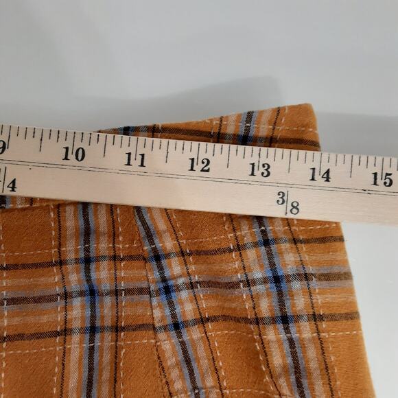 Vintage 70s Inspired Plaid Trousers Orange Womens S/M Academia - Picture 7 of 11